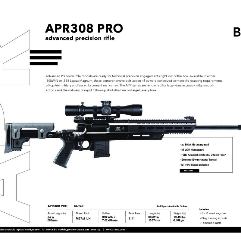 B&T APR308 PRO (Advanced Precision Rifle) .308 Sniper Rifle