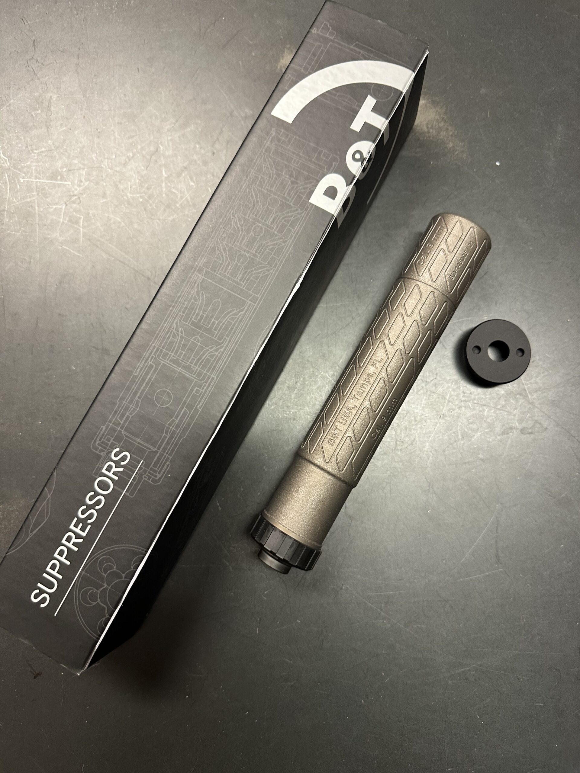 B&T SD-Impuls-OLS-M – Modular 9mm, two stage Titanium (PRINT-X) handgun Suppressor