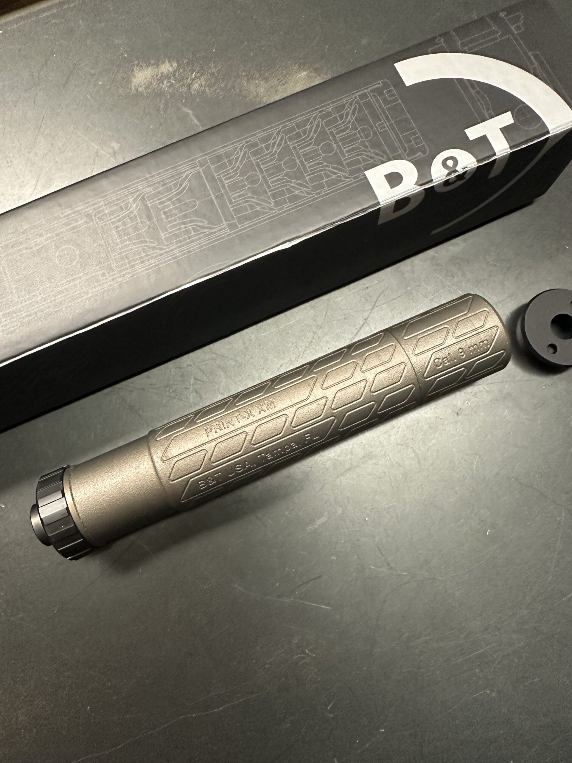 B&T SD-Impuls-OLS-M – Modular 9mm, two stage Titanium (PRINT-X) handgun Suppressor