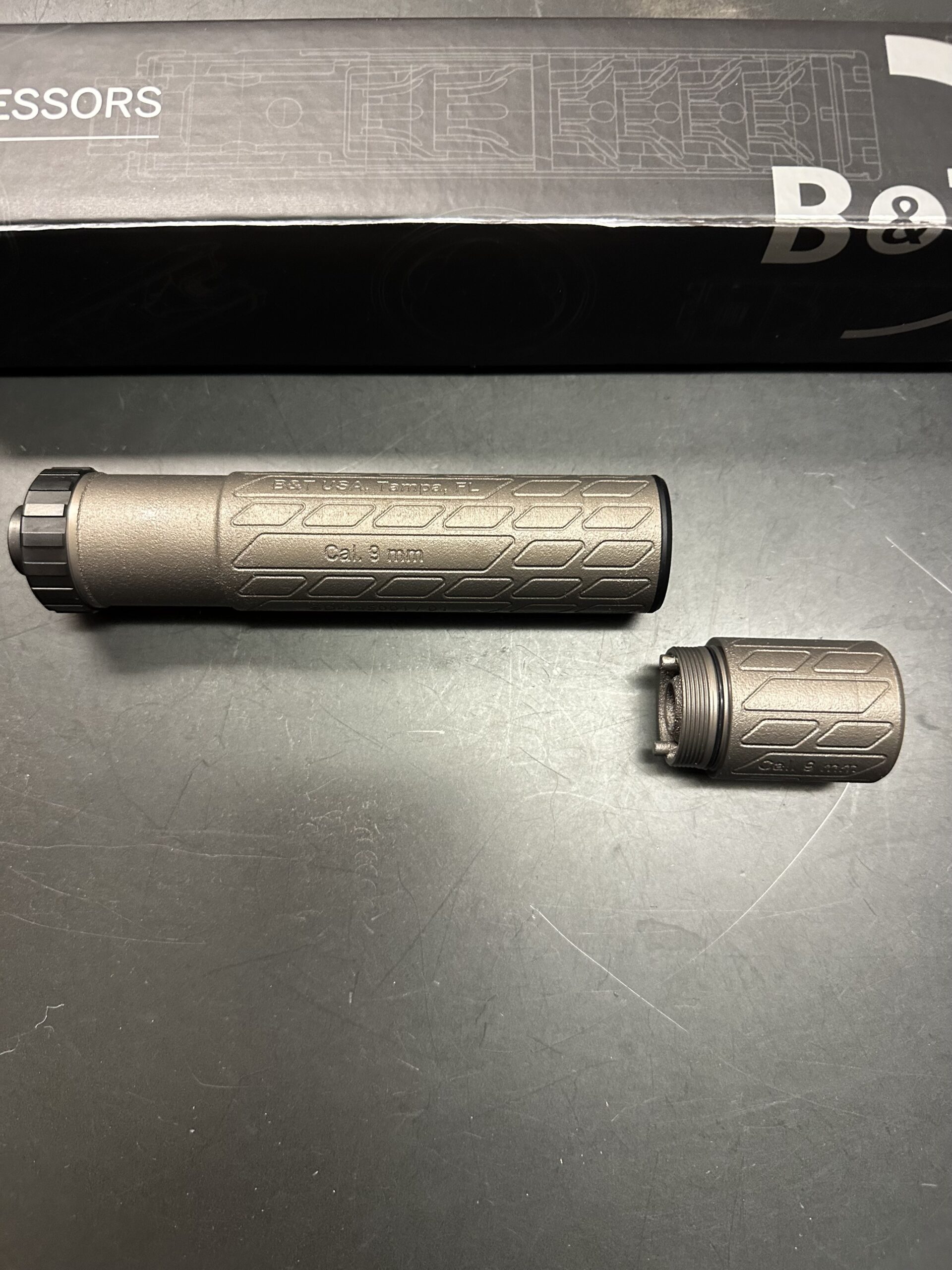B&T SD-Impuls-OLS-M – Modular 9mm, two stage Titanium (PRINT-X) handgun Suppressor