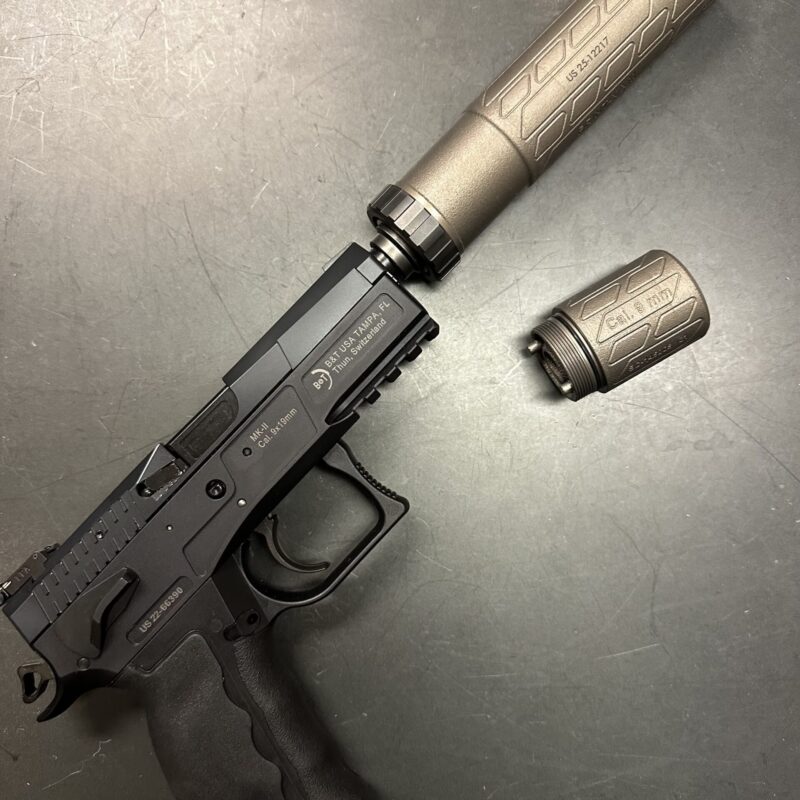 B&T SD-Impuls-OLS-M – Modular 9mm, two stage Titanium (PRINT-X) handgun Suppressor