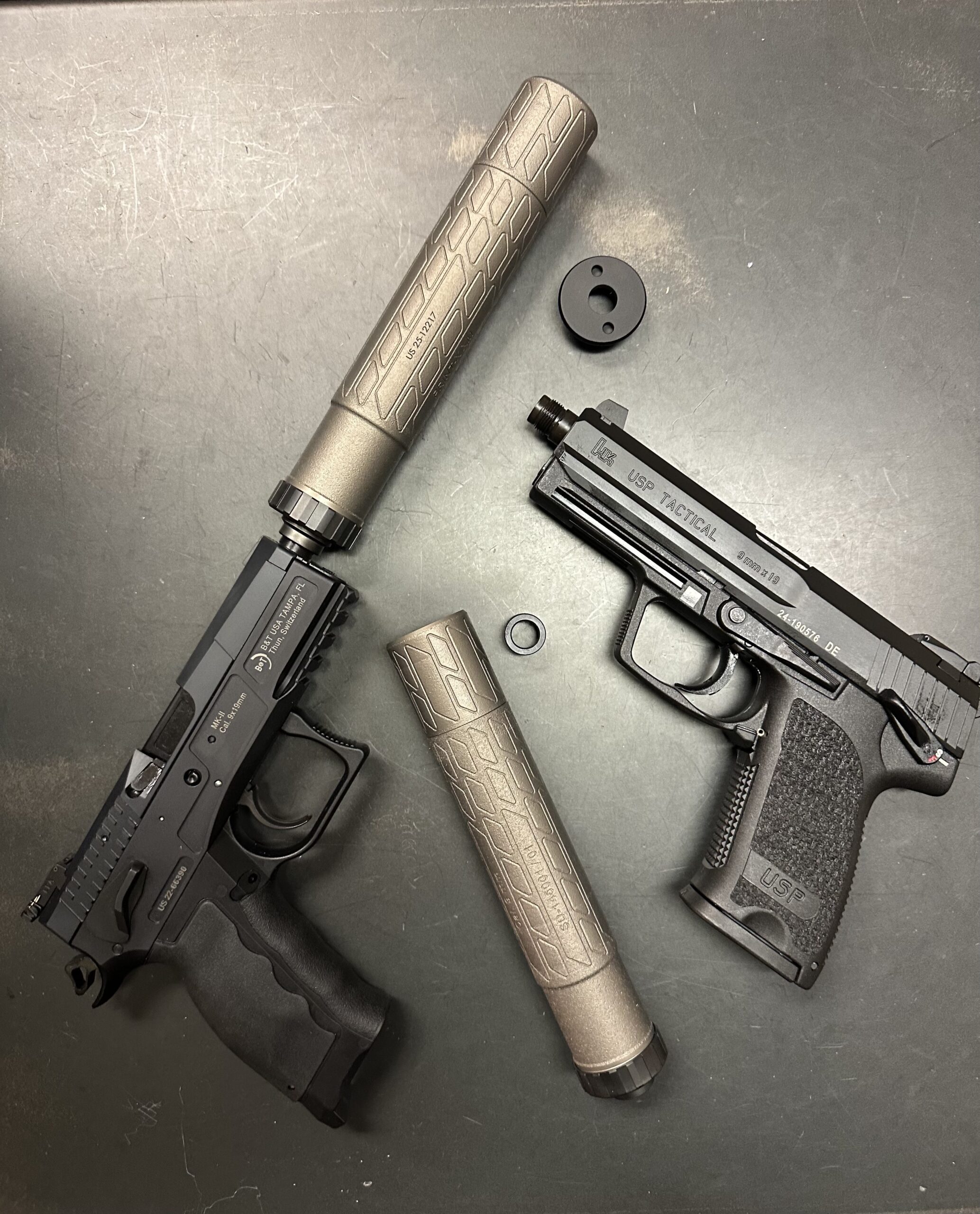 B&T SD-Impuls-OLS-M – Modular 9mm, two stage Titanium (PRINT-X) handgun Suppressor