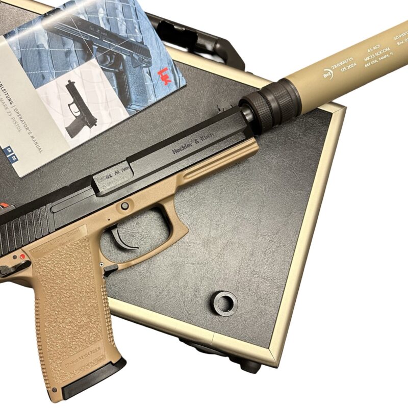 B&T import HK MARK 23 Handgun & B&T MK23 Suppressor Bundle in Coyote Tan SD-988178-CT-US