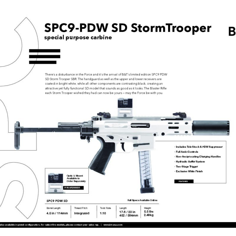 B&T SPC9 PDW SD StormTrooper Edition PISTOL Version (*stock sold separately)