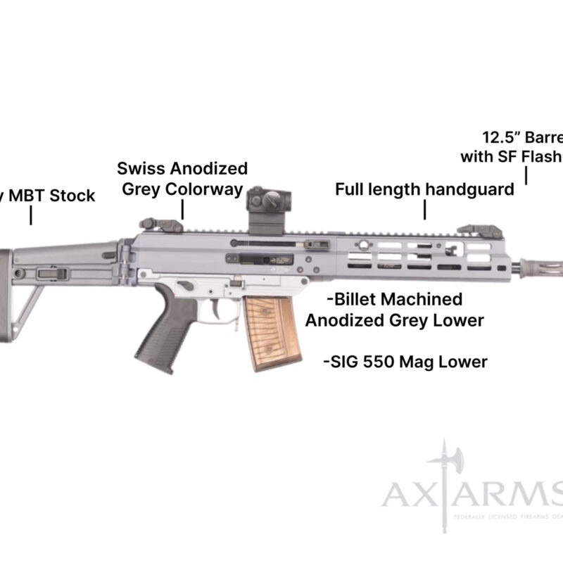 B&T APC223 PRO 12.5” SBR with SIG550 Billet Lower, Anodized in Swiss Grey Limited Run BT-361658-55X- SBR-MBT