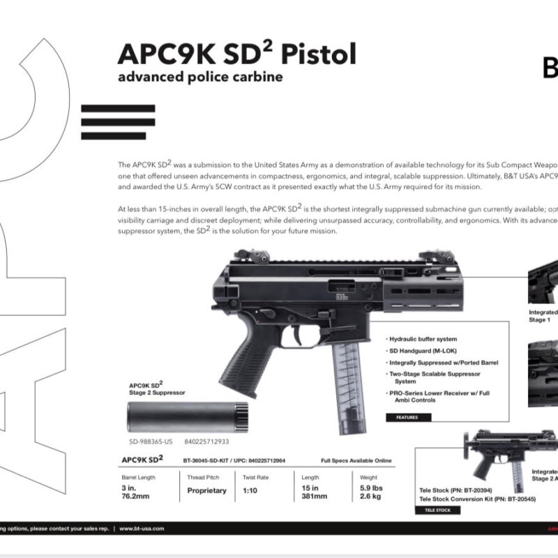 B&T APC9K‑SD Pistol Integrally Suppressed – Houston Texas Online Gun Shop